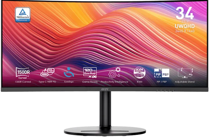 [最新產品] MSI 34" Modern MD342CQP 120Hz WQHD 3440x1440 VA (21:9) 曲面顯示器 (MO-MD34CQP)