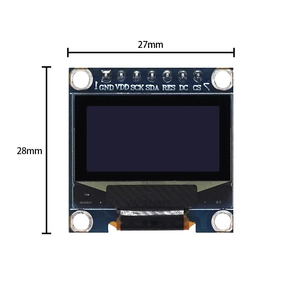 0.96 inch OLED Display Module SPI I2C IIC 128×64 7 Pin White