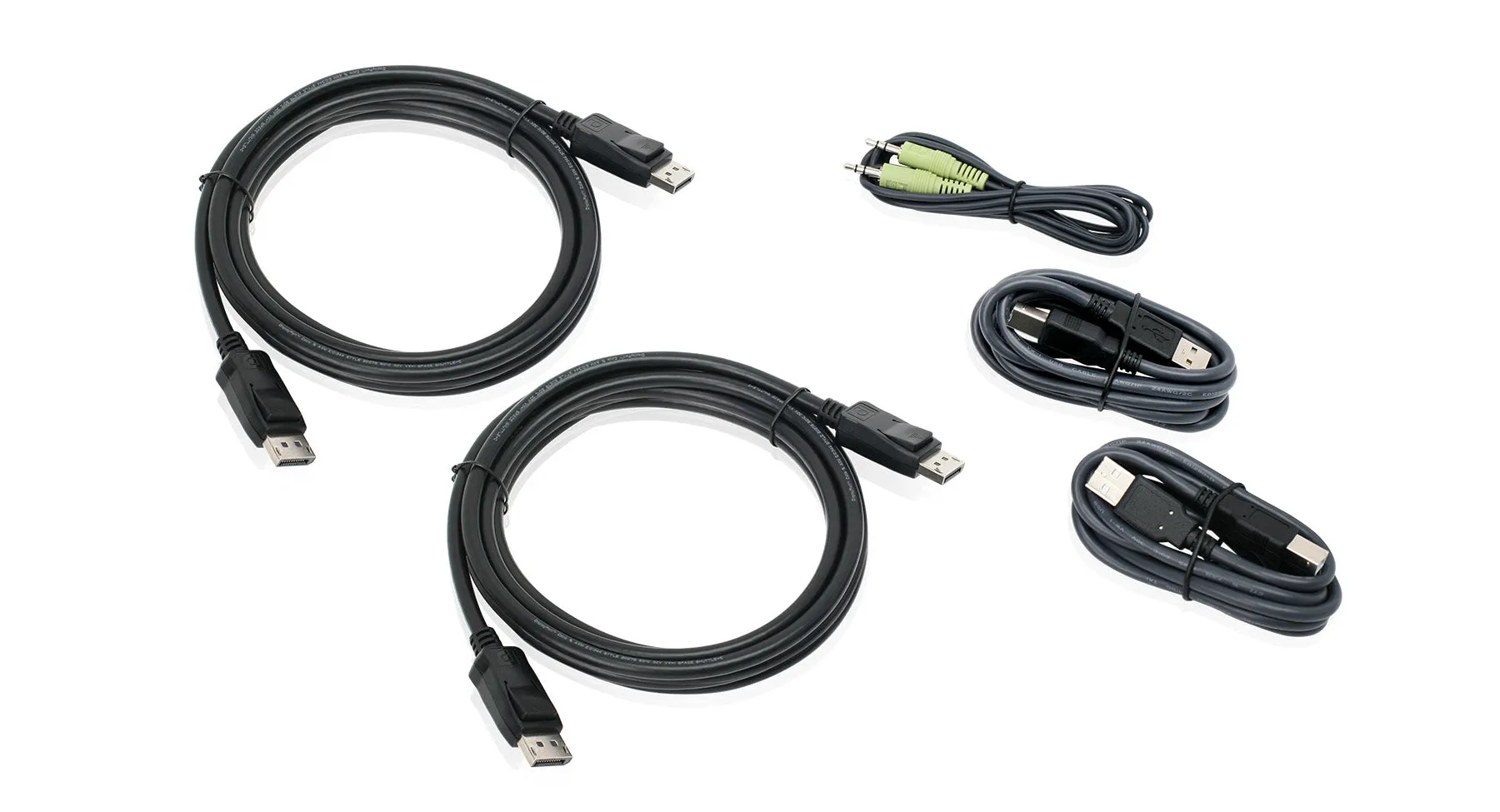 10 ft. Dual View DisplayPort, USB KVM Cable Kit with Audio (TAA)