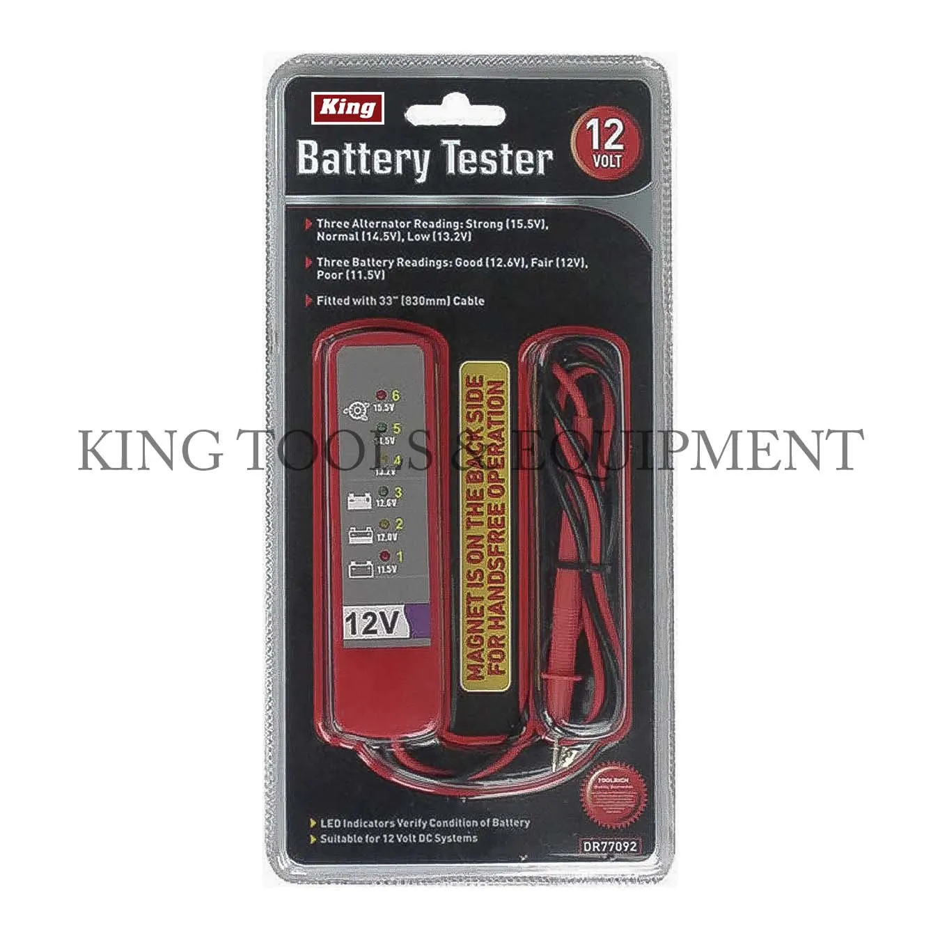 12V ALTERNATOR and BATTERY TESTER w/ 33" Cable - 0291-0
