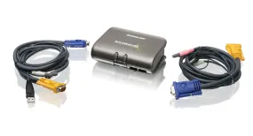 2-Port MiniView™ Extreme Multimedia KVMP Switch w/Cables