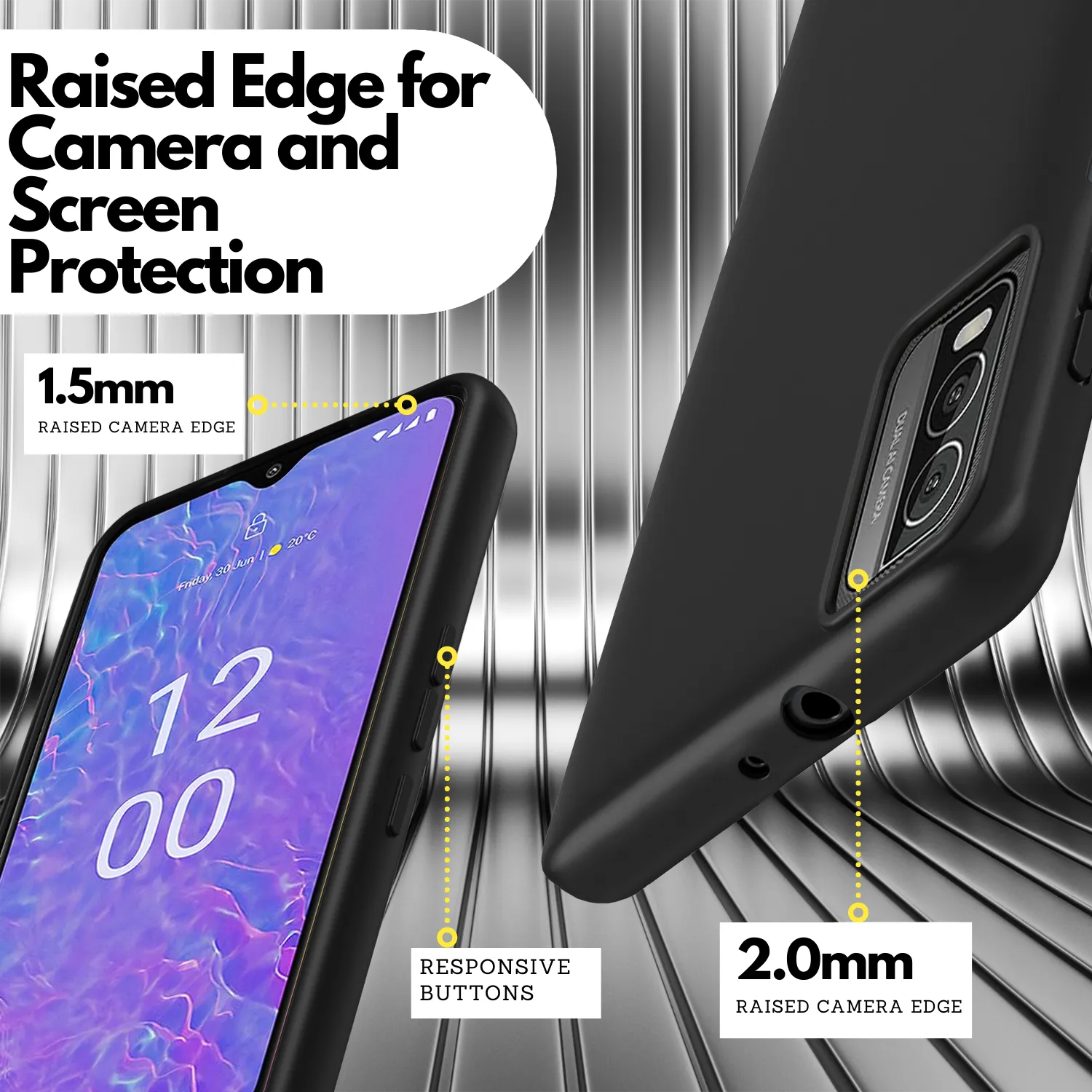 2 Screen Protectors   Case for Nokia C210 (Matte Black)