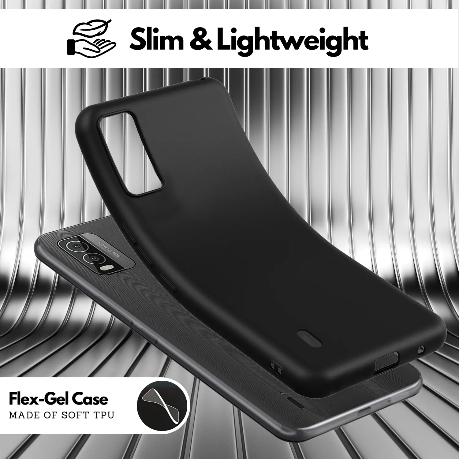 2 Screen Protectors   Case for Nokia C210 (Matte Black)