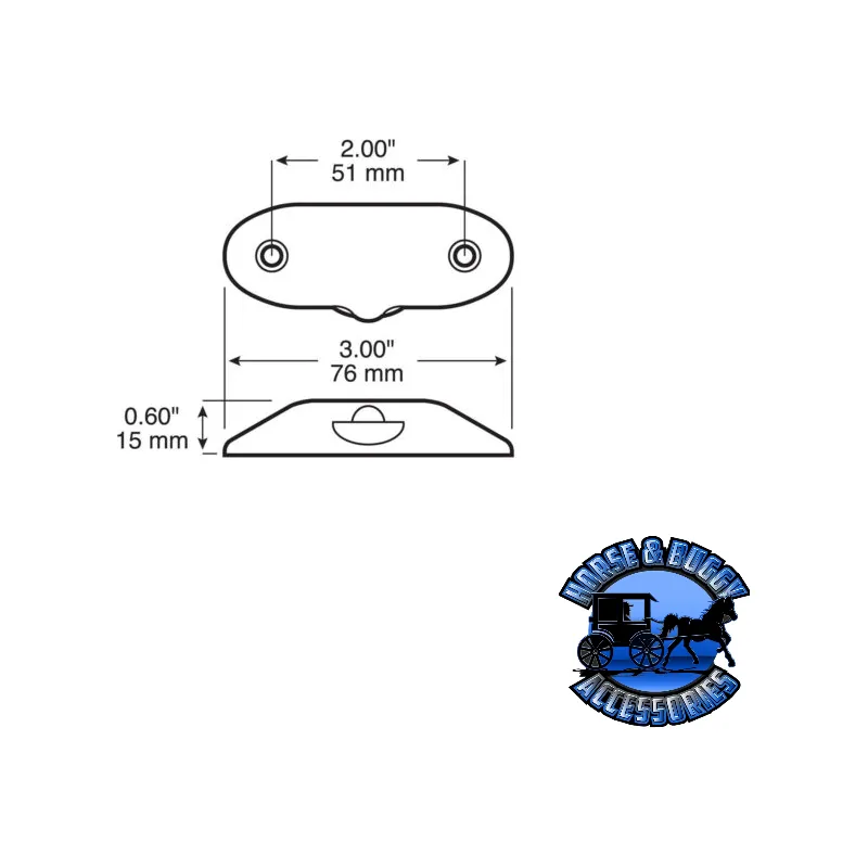 290 3"x1.23" LED Utility, Oval, Single Diode