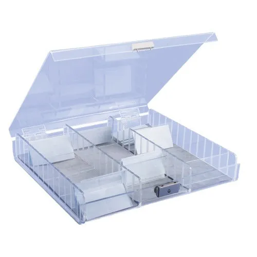 3-Section Acrylic Parcel Boxes w/Locking Lids and Adjustable Dividers