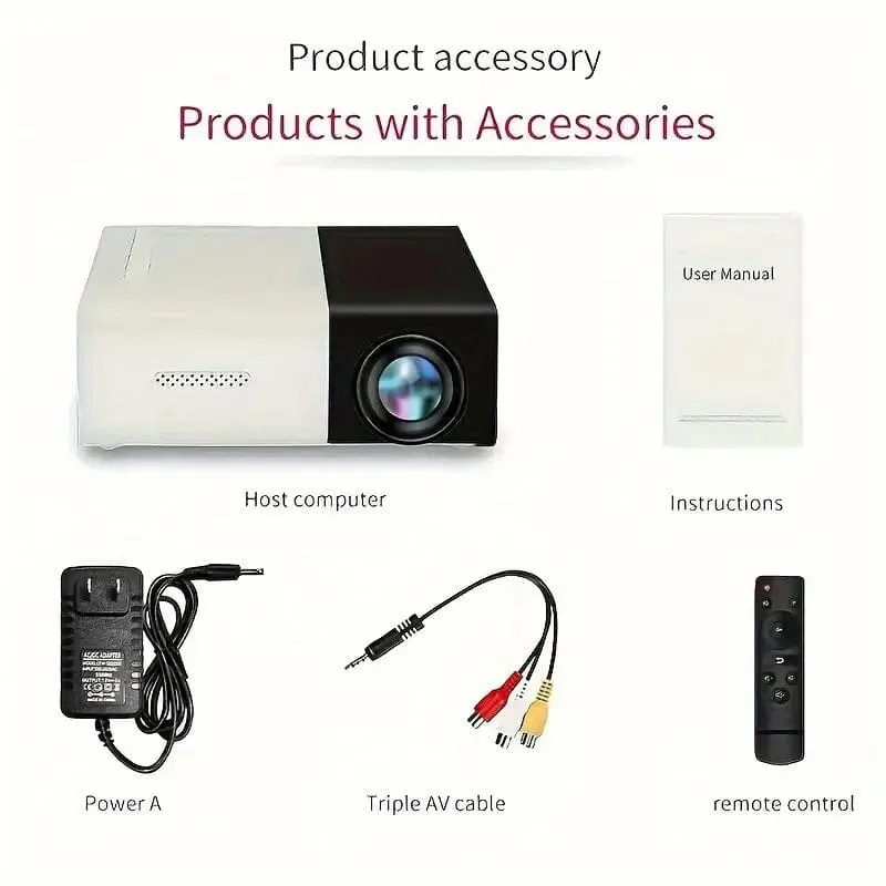 3000  Lumens HD Mini Projector with Remote