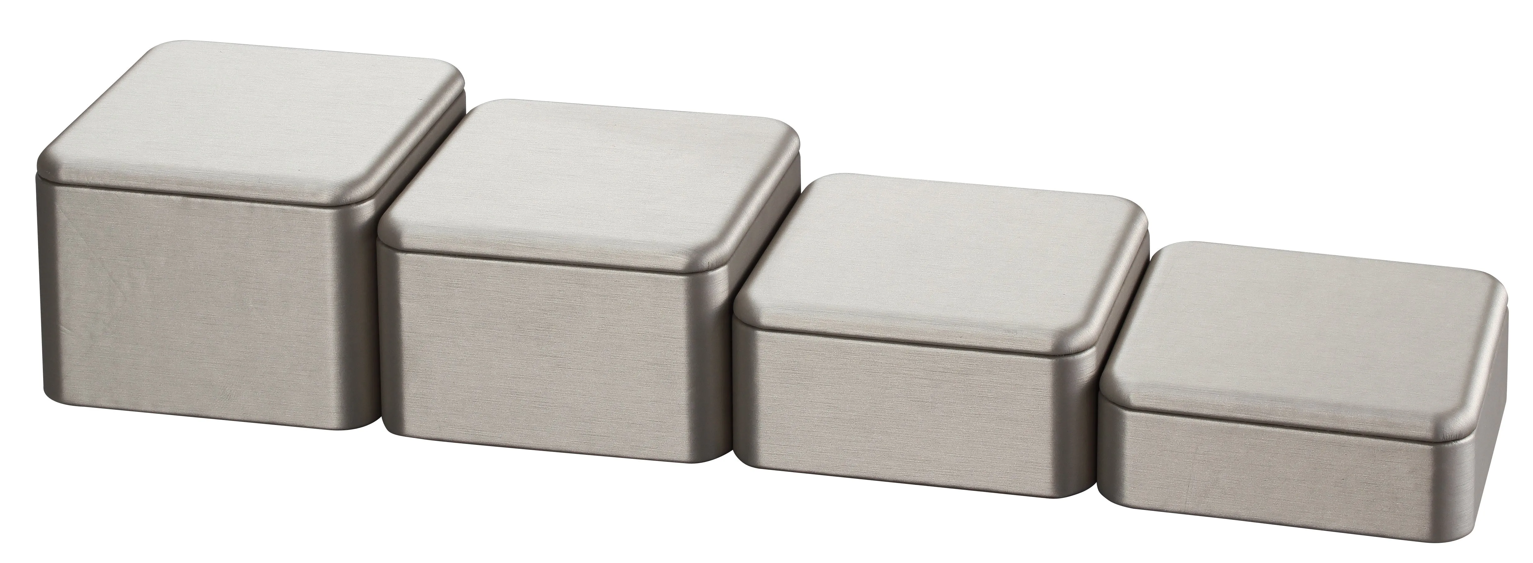 4-Piece Set of Square Block Risers, 4" L x 4" W x 1.5 - 3" H