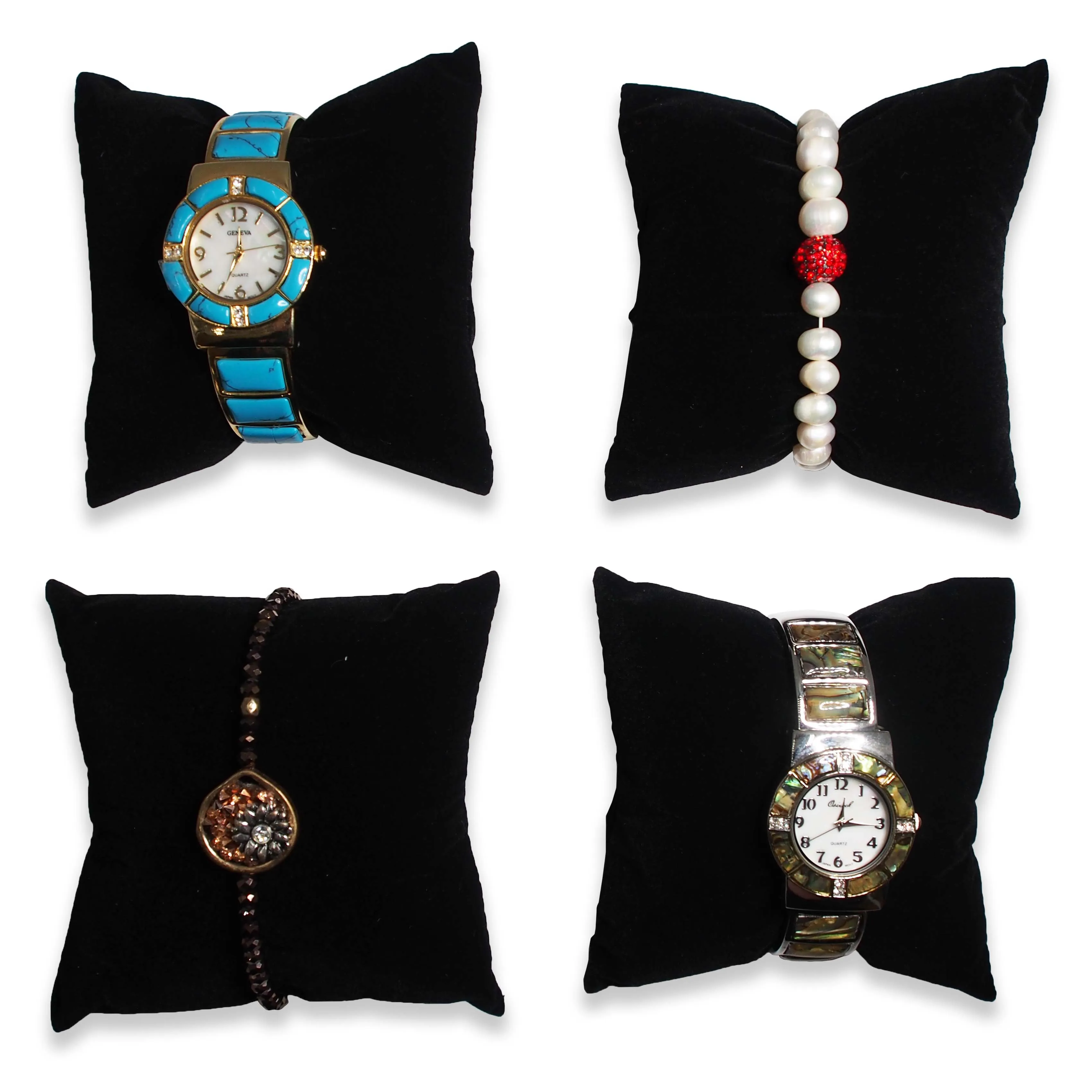 4" Black Velvet Pillow Displays