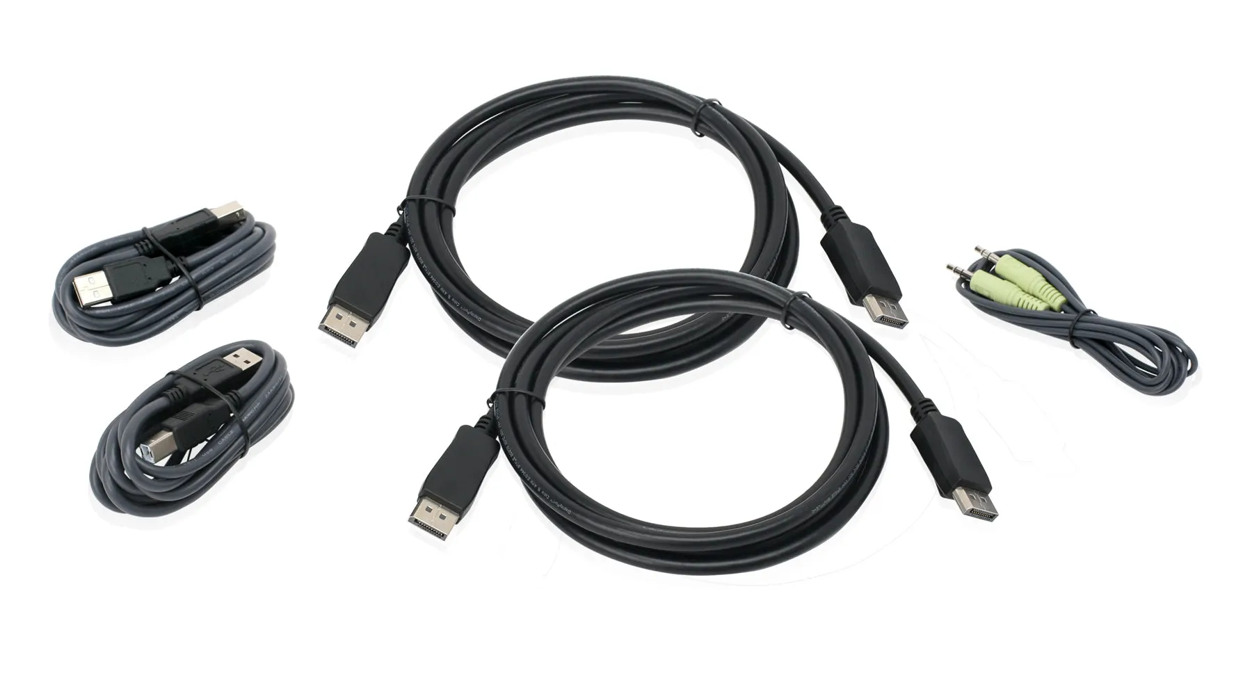6 ft. Dual View DisplayPort, USB KVM Cable Kit with Audio (TAA)
