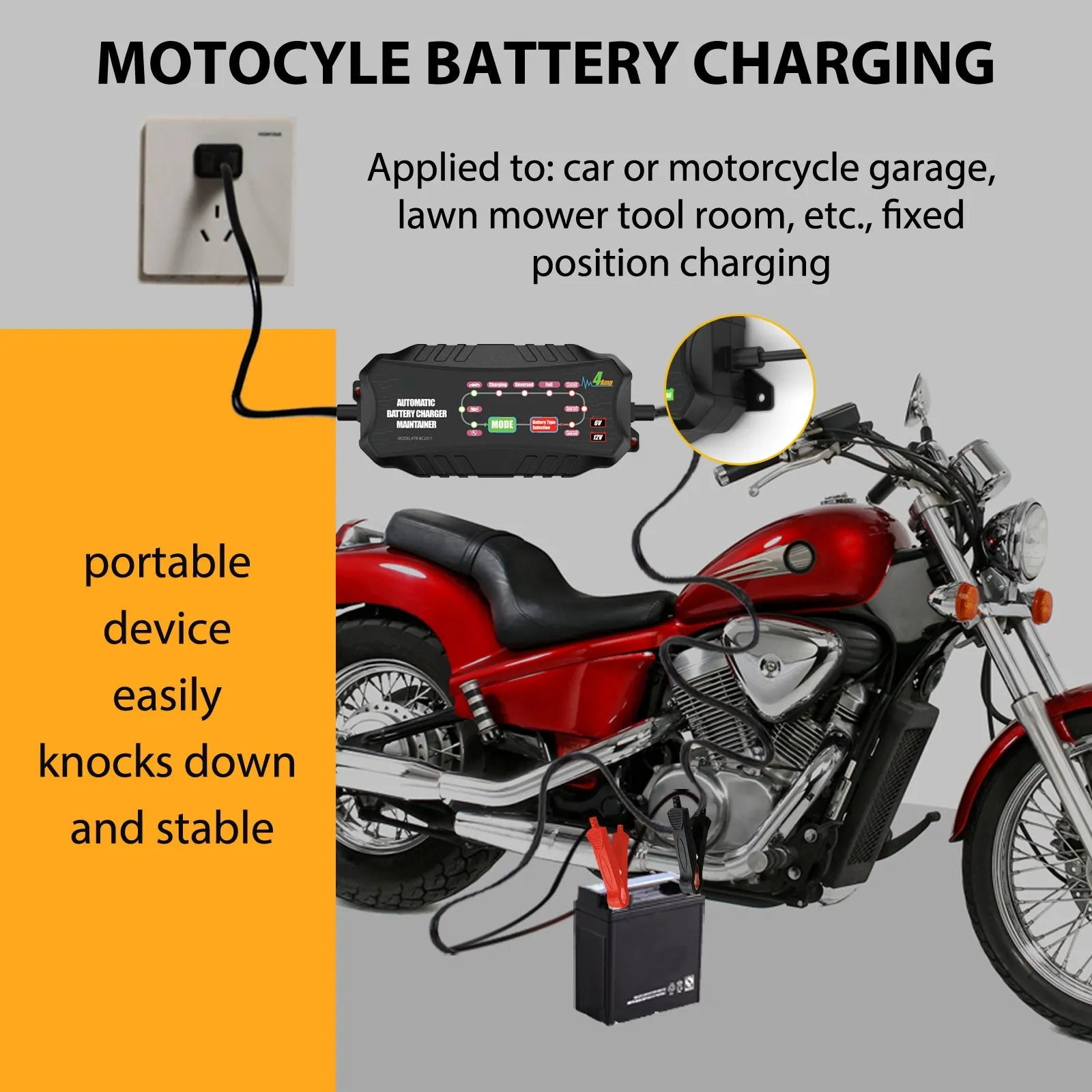 6v4a 12v4a Car Motorcycle Battery Charger Short Circuit