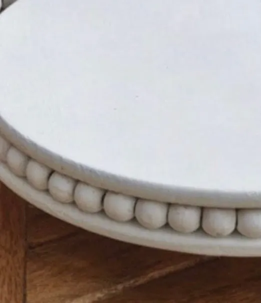 8” White Round Beaded Riser