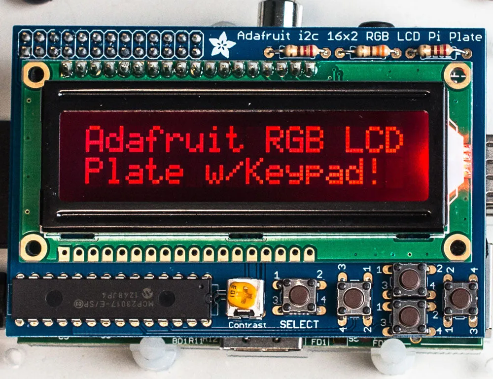 Adafruit RGB 16x2 LCD and Keypad Kit for Raspberry Pi