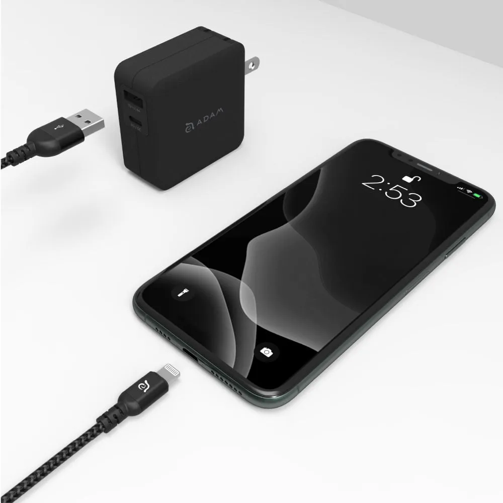 ADAM Elements PeAk III 200B USB-A to Lightning cable 200cm - Black