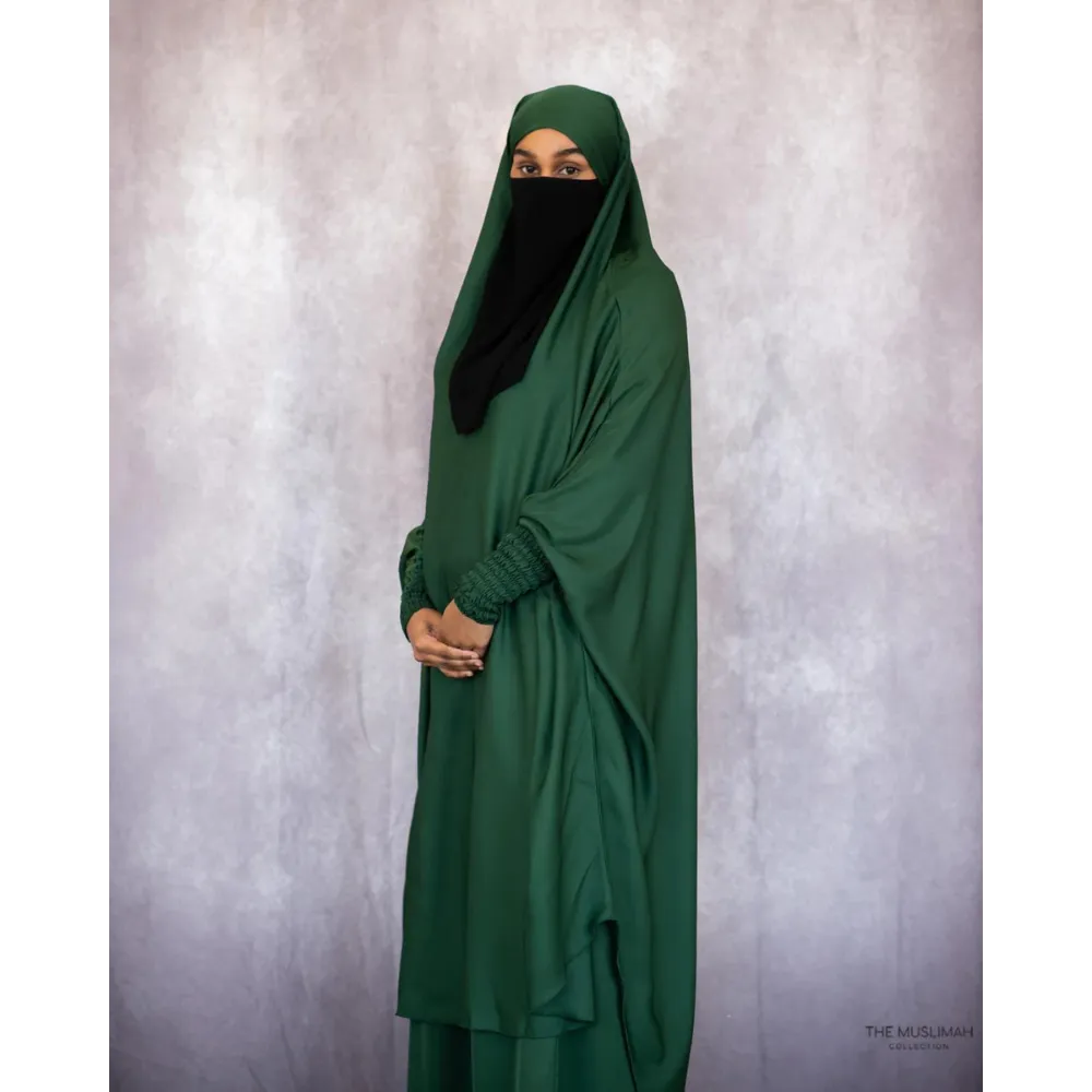 Aisha Two Piece Jilbaab - Emerald Green