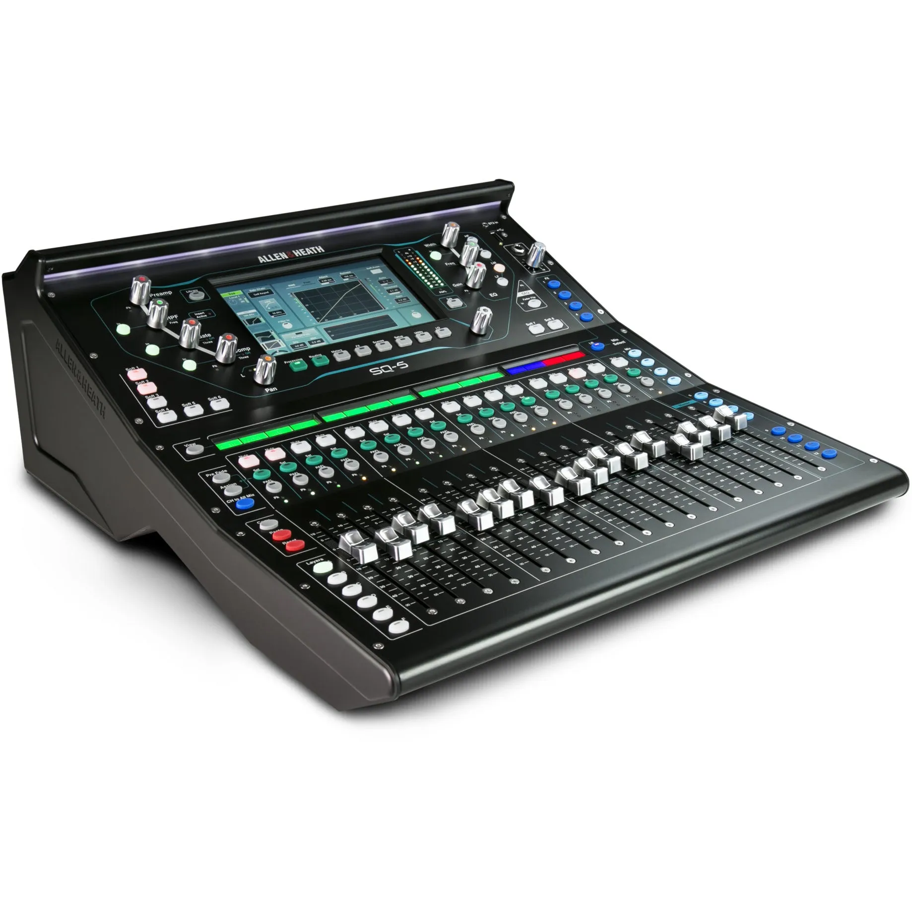 Allen & Heath SQ-5 Compact Digital Mixer, 96kHz XCVI FPGA processing, 17 Faders, 16 Onboard Preamps