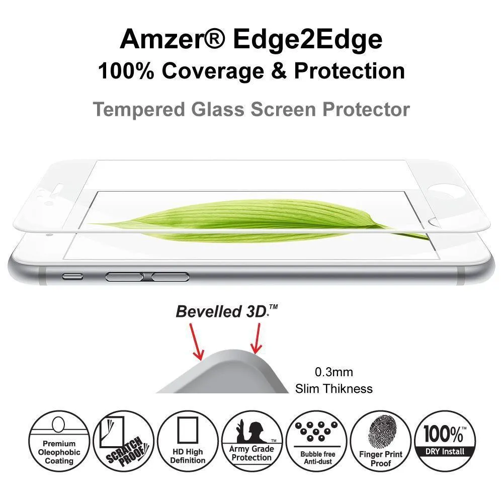 Amzer® Kristal™ Tempered Glass HD Edge2Edge Screen Protector - White