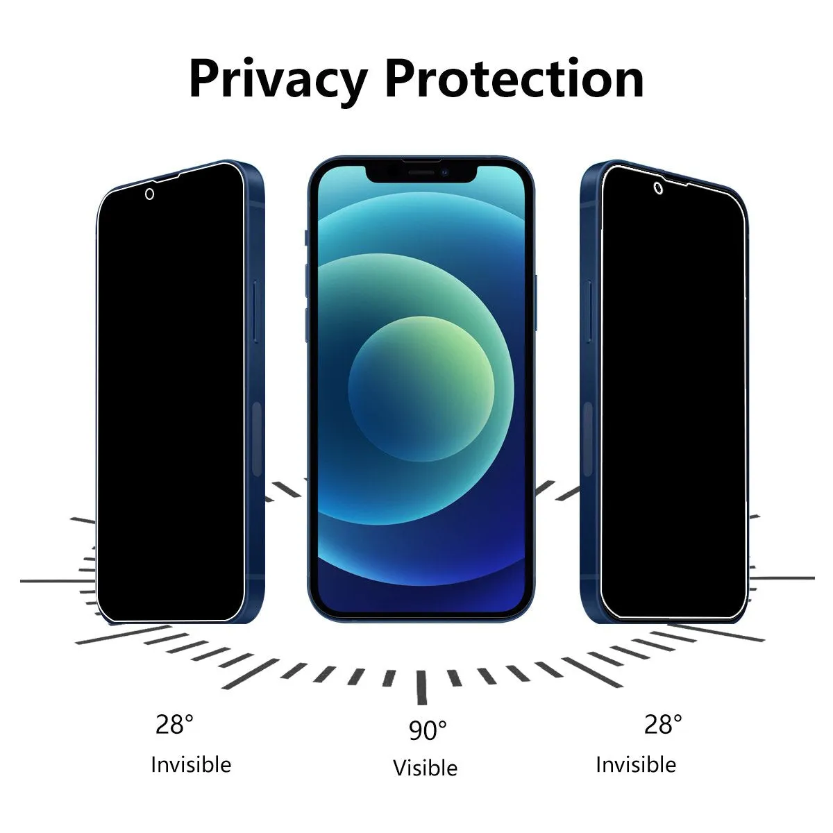 AMZER Privacy Tempered Glass Screen Protector for iPhone 13 mini with Easy Install Kit (pack of 2)