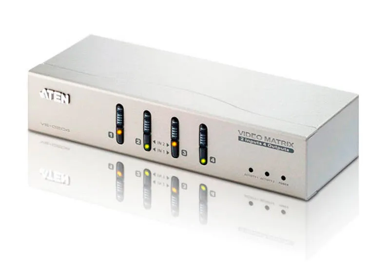 ATEN VS0204 4-Port Video Matrix Switch (2 inputs 4 outputs)