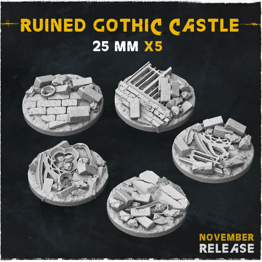BASES - Ruined Gothic Castle themed Medieval ruins bases