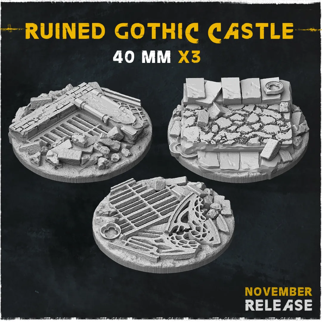 BASES - Ruined Gothic Castle themed Medieval ruins bases