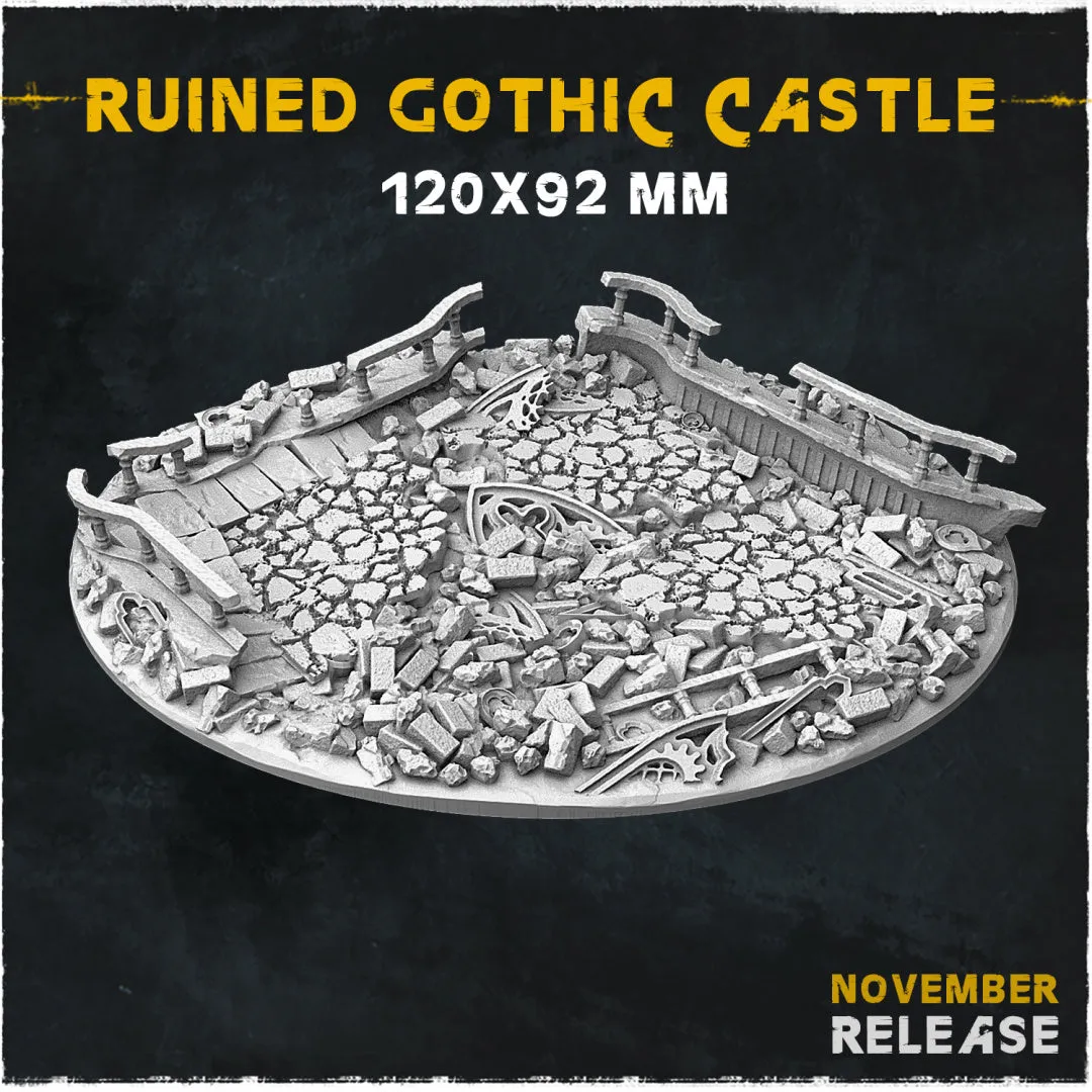 BASES - Ruined Gothic Castle themed Medieval ruins bases