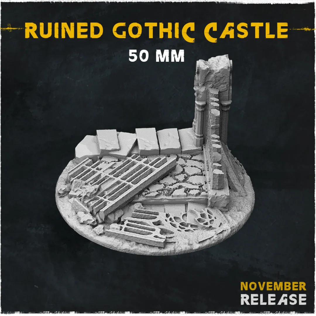 BASES - Ruined Gothic Castle themed Medieval ruins bases