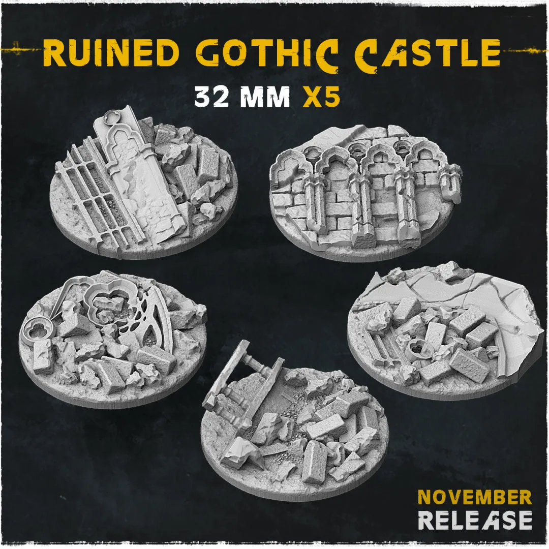BASES - Ruined Gothic Castle themed Medieval ruins bases