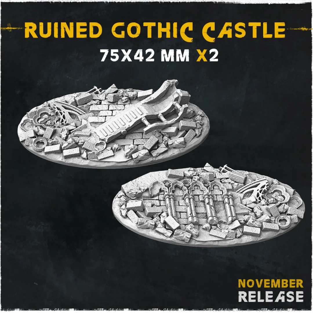 BASES - Ruined Gothic Castle themed Medieval ruins bases