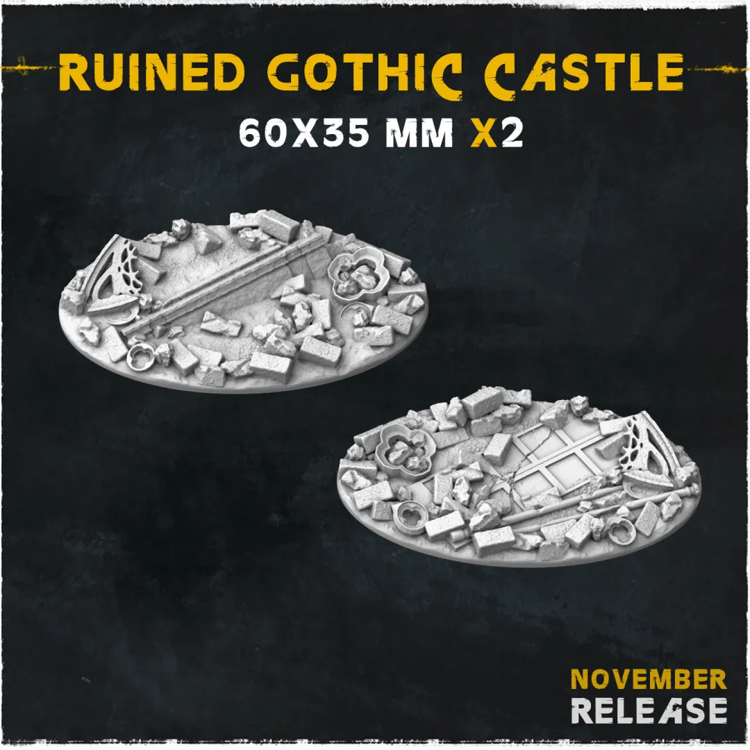 BASES - Ruined Gothic Castle themed Medieval ruins bases