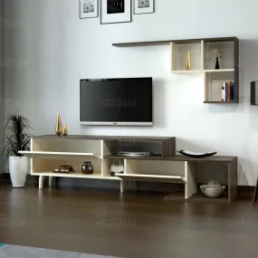 Brown & Beige TV Table