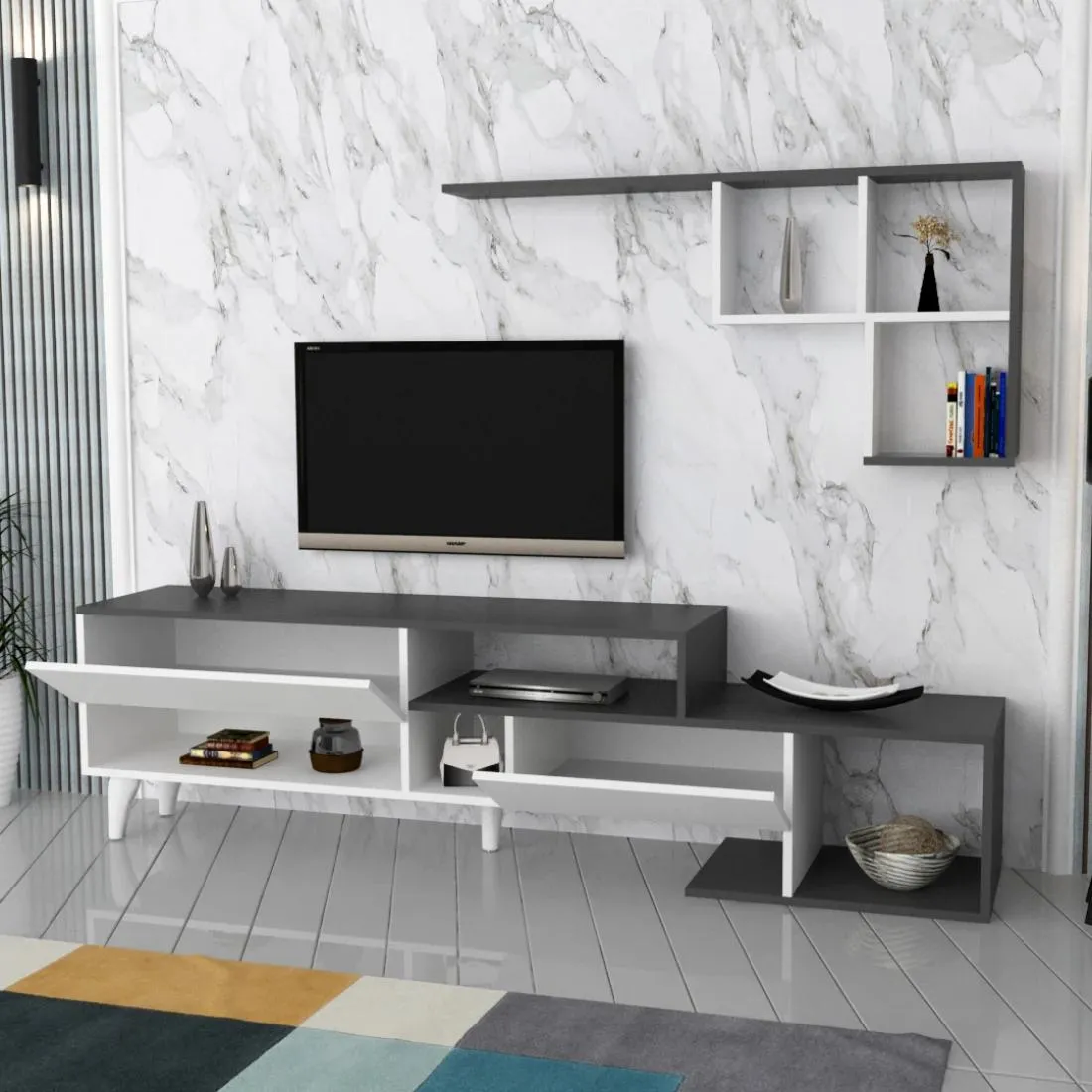 Brown & Beige TV Table