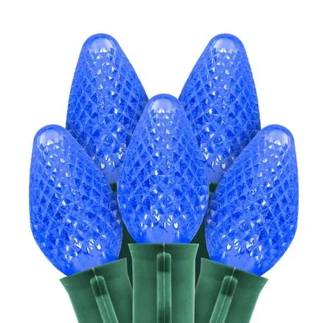 C7 LED 25L 8 Inch Spacing Strand Blue