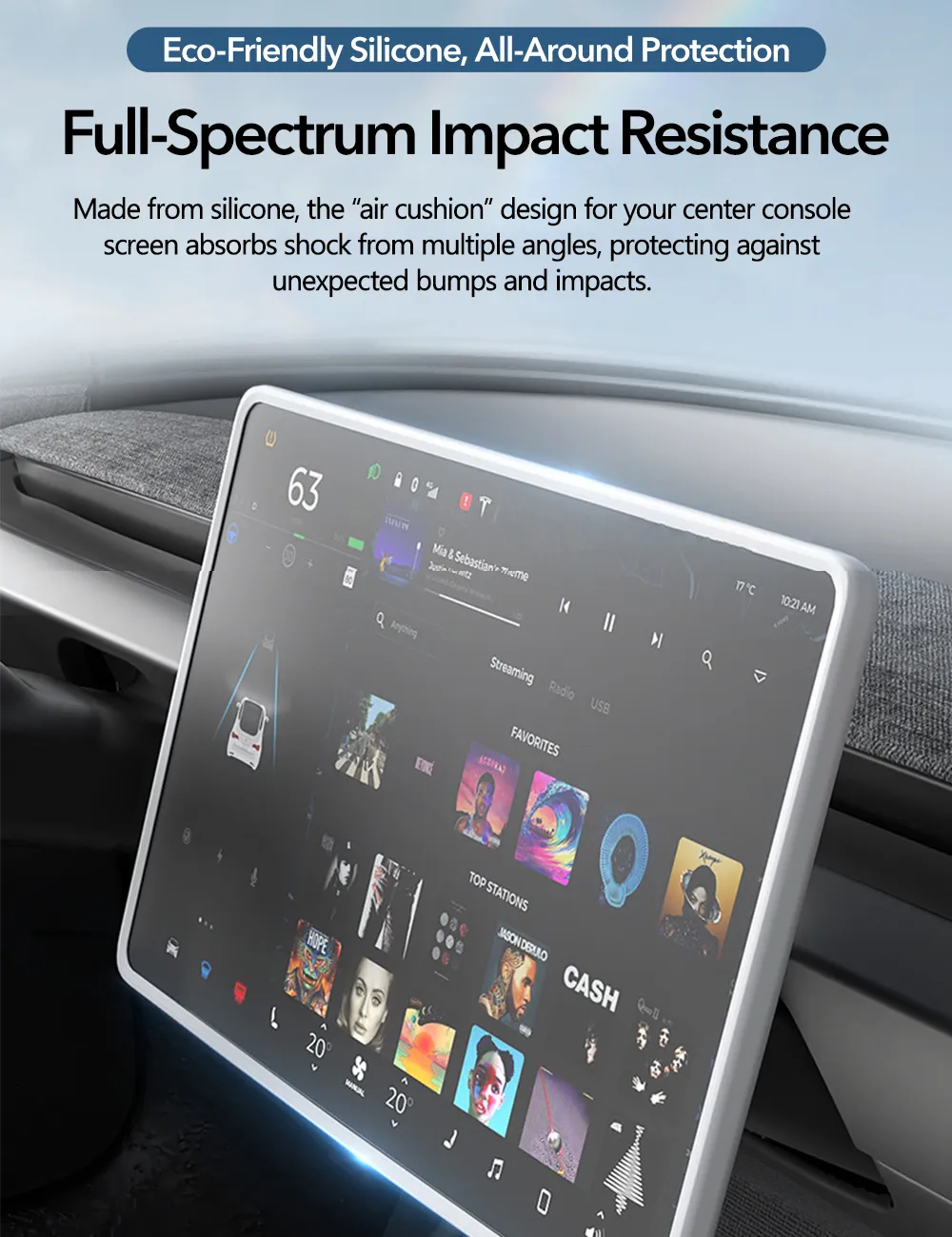 Central Screen Protector Frame for Tesla Model 3 Highland