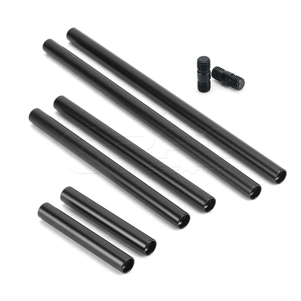 CGPro 15mm Aluminum Rod  Extension M12 Thread 4-18 inch (Pair)