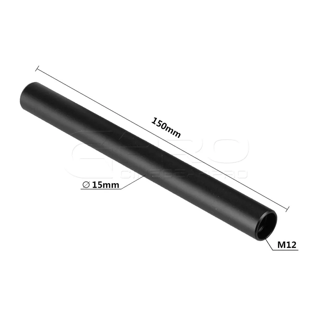 CGPro 15mm Aluminum Rod  Extension M12 Thread 4-18 inch (Pair)