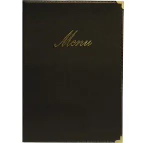 Classic A5 Menu Holder Black 4 Pages