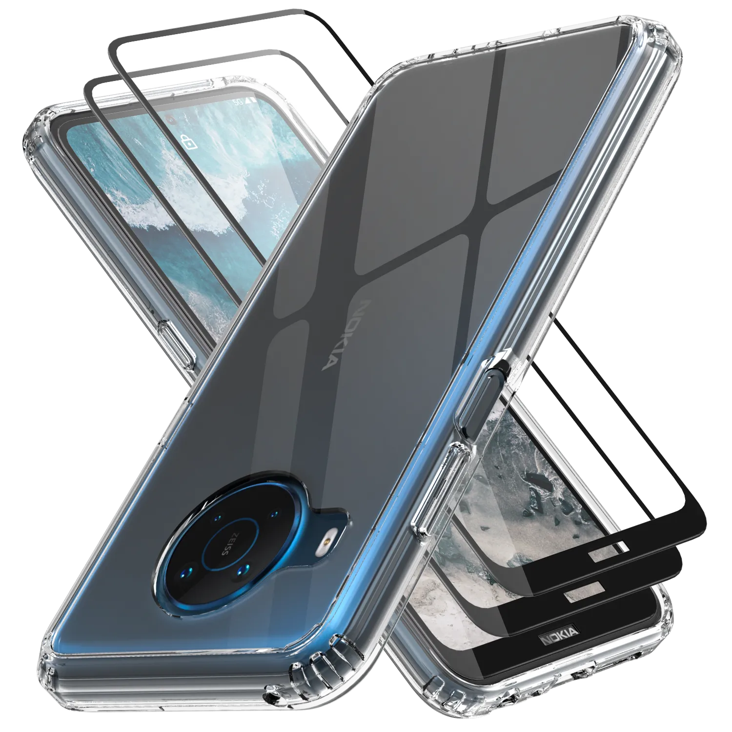 Clear Flex-Gel Case   2x Glass Screen Protector for Nokia X100