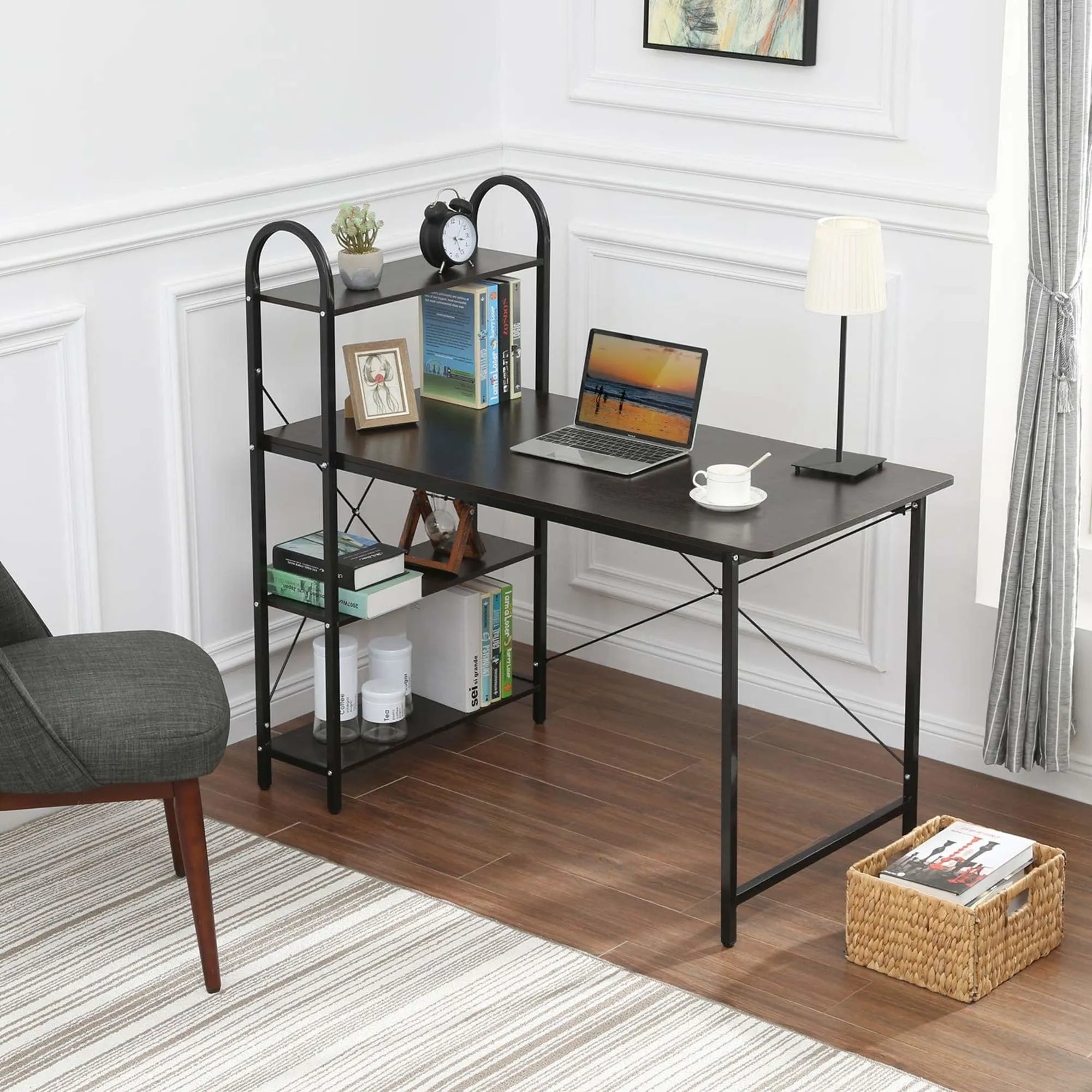 Computer Desk with Shelves