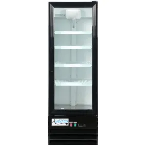 (Cooler) 21 5/8” Black Swing Glass Door Merchandiser Refrigerator with LED Lighting