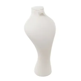 Cream Leatherette Bust with Earrings Medium