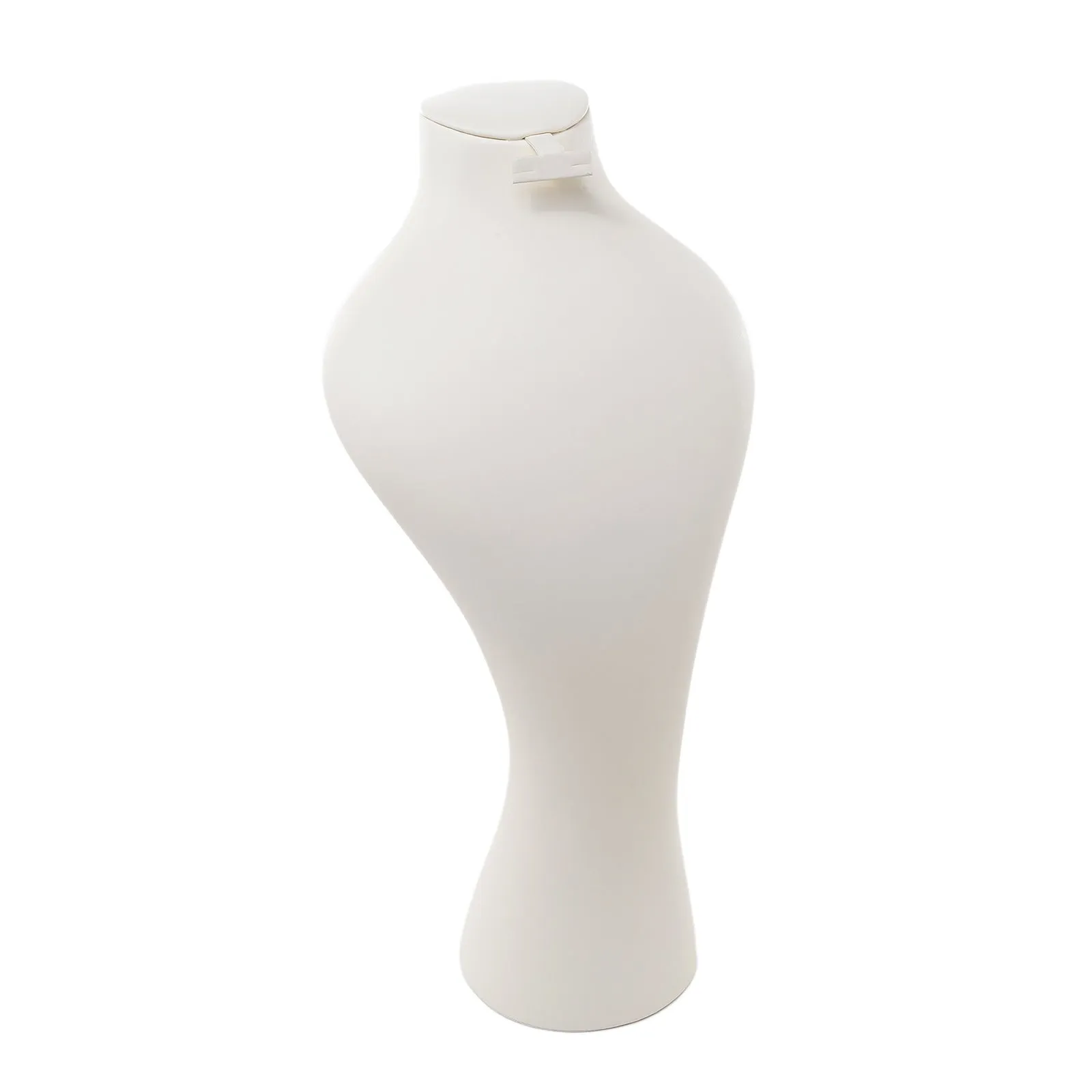 Cream Leatherette Bust with Earrings Medium