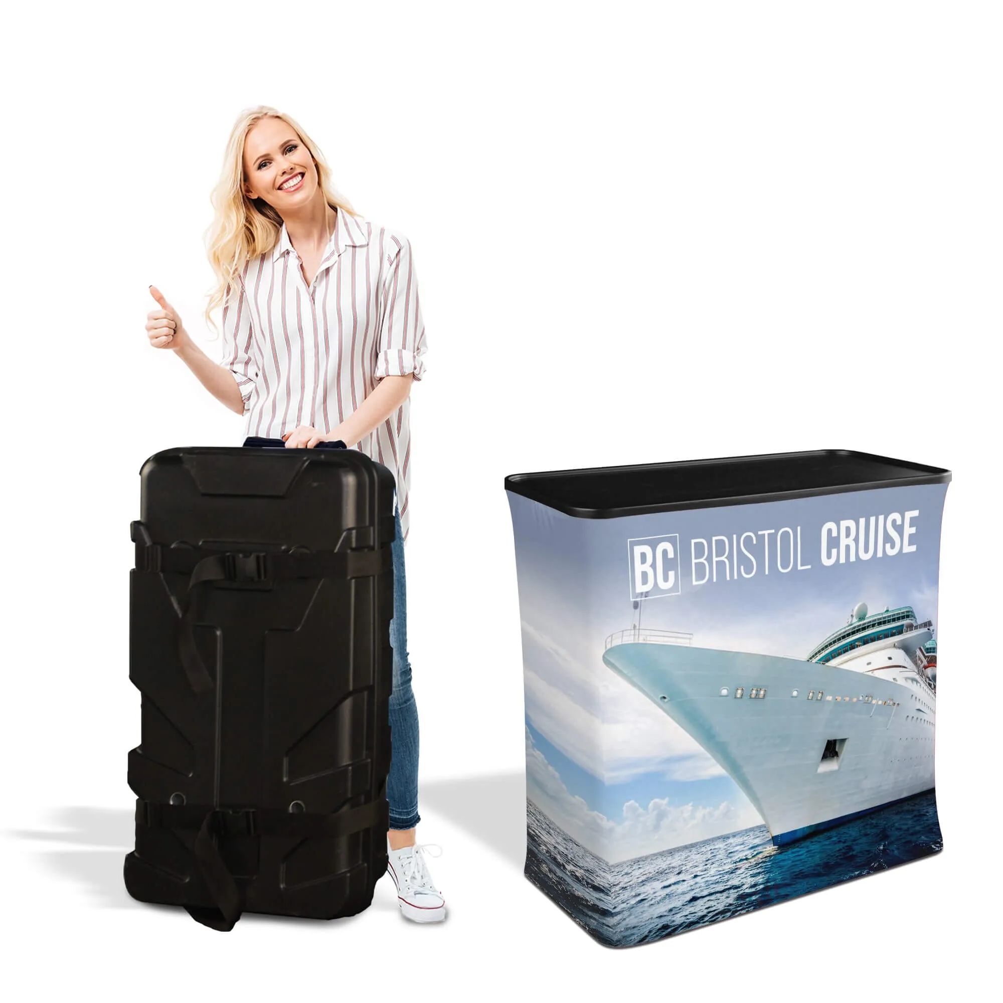 Custom Curved Pop-Up Display