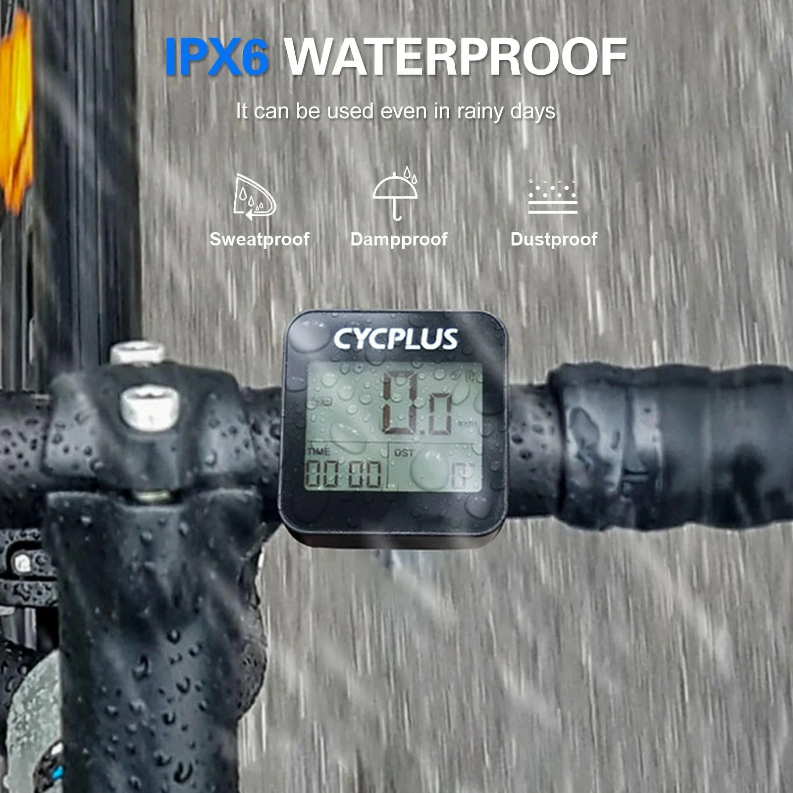 CYCPLUS Wireless GPS Bike Computer with Mount Holder IPX6 Waterproof Cycling Speedometer Bike Stopwatch