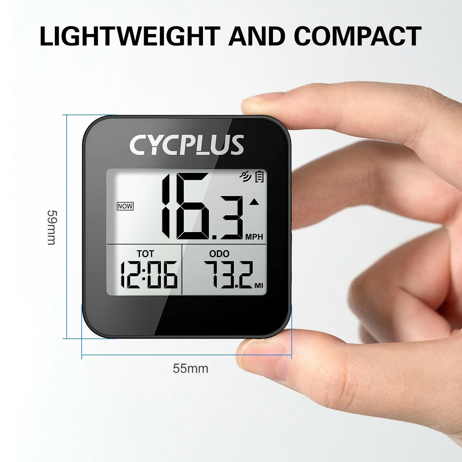 CYCPLUS Wireless GPS Bike Computer with Mount Holder IPX6 Waterproof Cycling Speedometer Bike Stopwatch