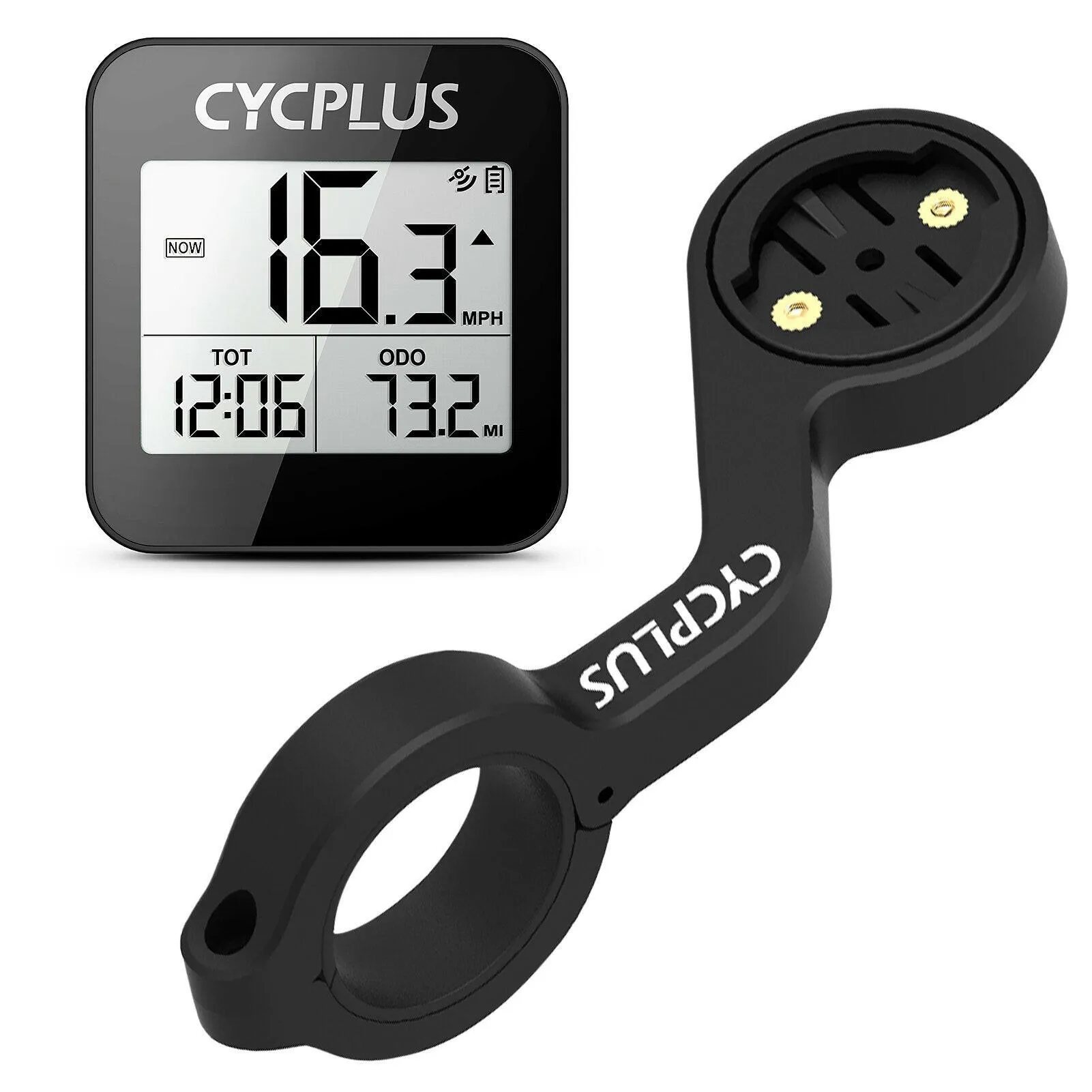 CYCPLUS Wireless GPS Bike Computer with Mount Holder IPX6 Waterproof Cycling Speedometer Bike Stopwatch