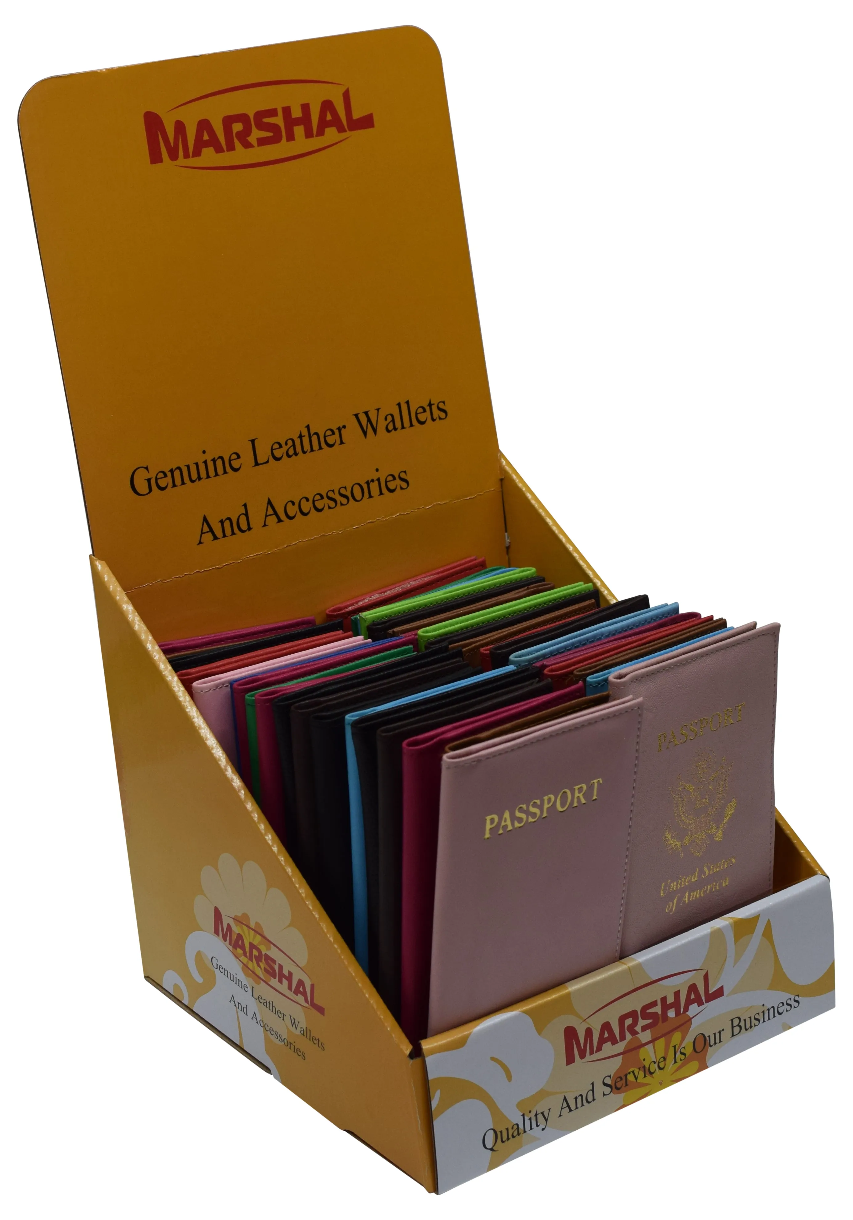 DIS2_36_151PU Display of 36 Pcs of PU Leather Passport Covers