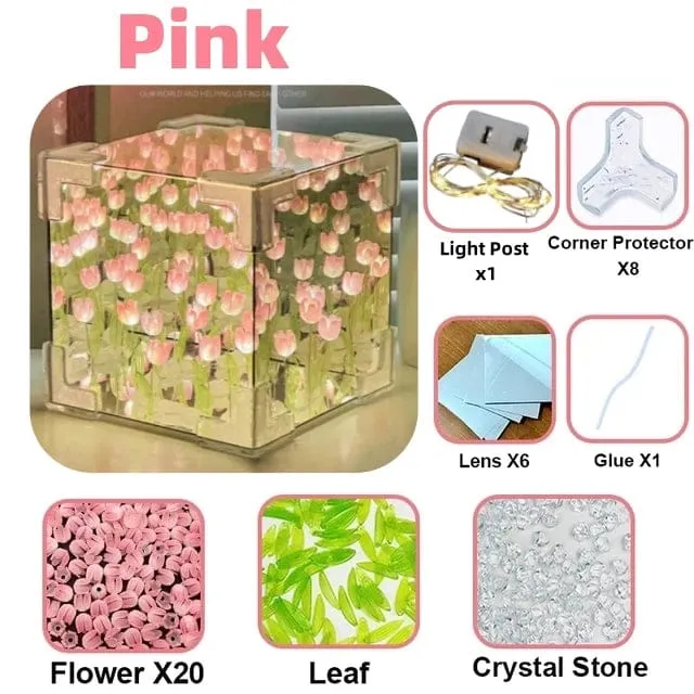 DIY (3D Tulip Led Lamp - Pink - 20 Tulips  NO COD ALLOWED ON THIS PRODUCT)