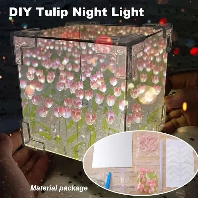 DIY (3D Tulip Led Lamp - Pink - 20 Tulips  NO COD ALLOWED ON THIS PRODUCT)