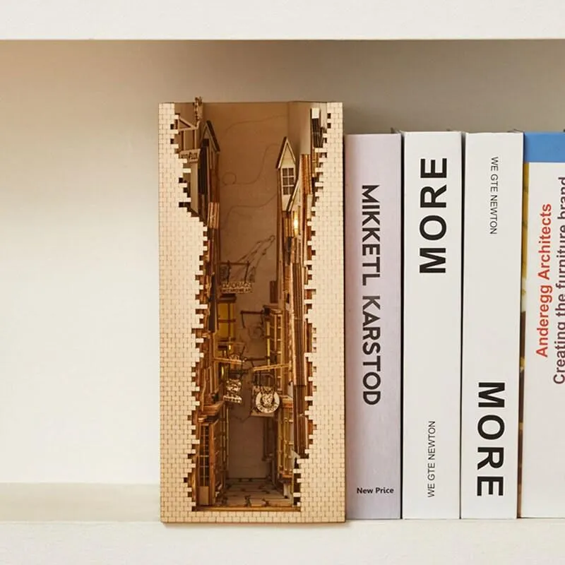 DIY Book Nook - Hogsmade Village Book Nook - DIY Magic Book Nook - Book Shelf Insert - Book Scenery - Bookcase -  DIY Dioramas Kit - Bookend