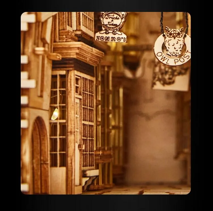 DIY Book Nook - Hogsmade Village Book Nook - DIY Magic Book Nook - Book Shelf Insert - Book Scenery - Bookcase -  DIY Dioramas Kit - Bookend